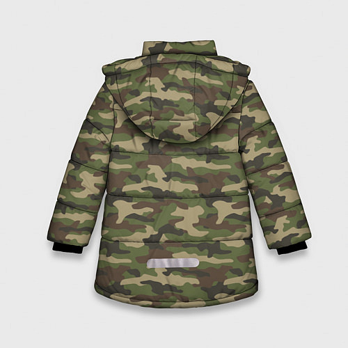 Зимняя куртка для девочки Камуфляж лесной зелёный / 3D-Светло-серый – фото 2