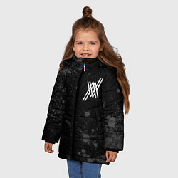Куртка зимняя для девочки Darling in the FranXX glitch на темном фоне: надпи, цвет: 3D-черный — фото 2