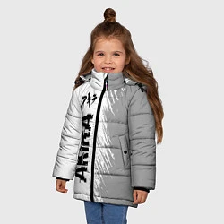 Куртка зимняя для девочки Akira glitch на светлом фоне: по-вертикали, цвет: 3D-черный — фото 2