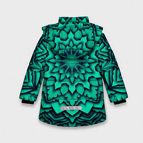 Зимняя куртка для девочки Мандала анахата чакра / 3D-Светло-серый – фото 2