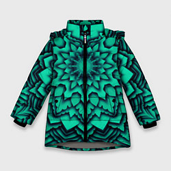 Куртка зимняя для девочки Мандала анахата чакра, цвет: 3D-светло-серый