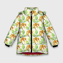 Куртка зимняя для девочки Flowers world, цвет: 3D-красный