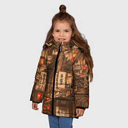 Куртка зимняя для девочки Китайский квартал, цвет: 3D-красный — фото 2