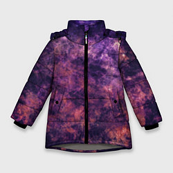 Зимняя куртка для девочки Текстура - Purple galaxy