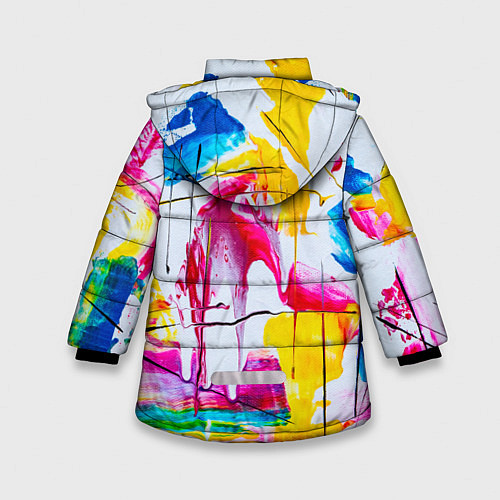 Зимняя куртка для девочки Красочный принт / 3D-Красный – фото 2