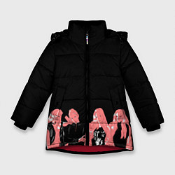Куртка зимняя для девочки Black pink на черном, цвет: 3D-красный