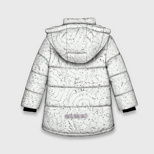 Зимняя куртка для девочки Хаотичная черно-белая рябь - узор Хуф и Ся / 3D-Светло-серый – фото 2