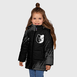 Куртка зимняя для девочки Danganronpa glitch на темном фоне: надпись, символ, цвет: 3D-черный — фото 2