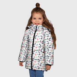 Куртка зимняя для девочки Весенний запах, цвет: 3D-светло-серый — фото 2