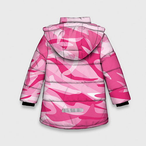 Зимняя куртка для девочки Камуфляж в розовом / 3D-Красный – фото 2