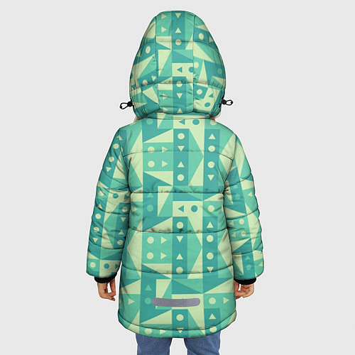 Зимняя куртка для девочки Green geometry / 3D-Светло-серый – фото 4