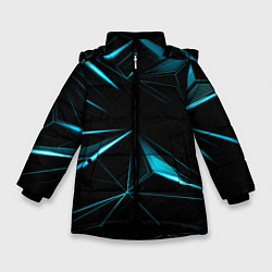 Зимняя куртка для девочки Light blue hexagon