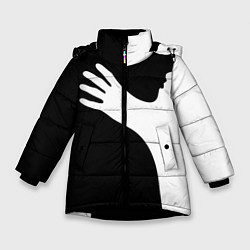 Куртка зимняя для девочки Чёрно-белый рисунок, цвет: 3D-черный