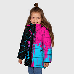 Куртка зимняя для девочки Demon Slayer - neon gradient: по-вертикали, цвет: 3D-черный — фото 2