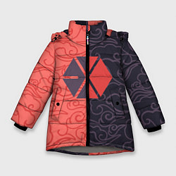 Куртка зимняя для девочки EXO Clouds, цвет: 3D-светло-серый