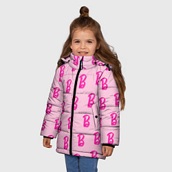 Куртка зимняя для девочки Барби паттерн буква B, цвет: 3D-красный — фото 2