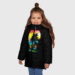 Куртка зимняя для девочки Луна SynthWave, цвет: 3D-красный — фото 2