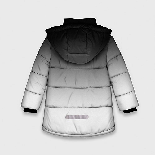 Зимняя куртка для девочки Black and white gradient / 3D-Красный – фото 2
