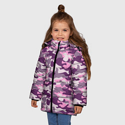 Куртка зимняя для девочки Модный камуфляж - милитари, цвет: 3D-черный — фото 2