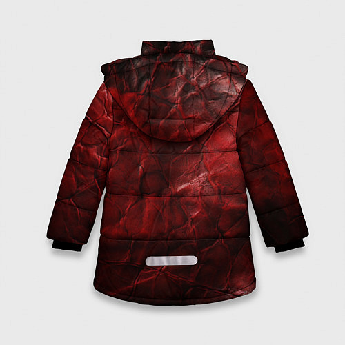 Зимняя куртка для девочки Текстура красная кожа / 3D-Красный – фото 2