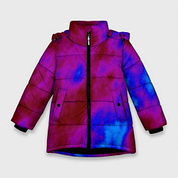 Куртка зимняя для девочки Абстрактные разводы на воде, цвет: 3D-черный