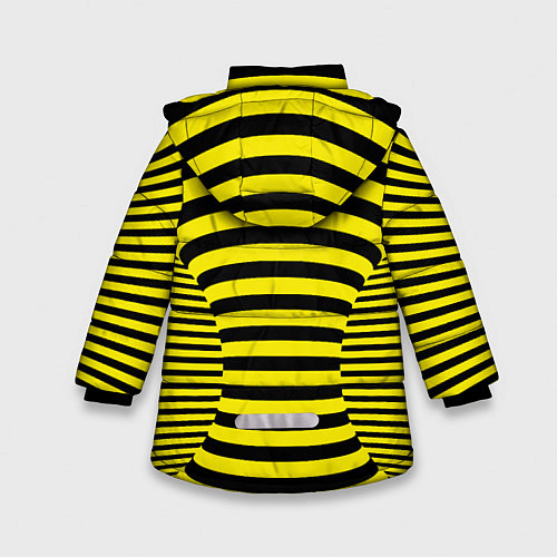 Зимняя куртка для девочки Осиная талия - полосатая иллюзия / 3D-Светло-серый – фото 2