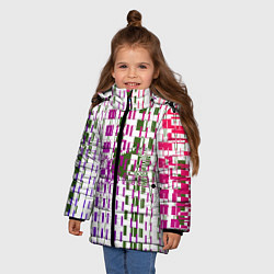 Куртка зимняя для девочки Дырявая абстракция, цвет: 3D-черный — фото 2