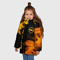 Куртка зимняя для девочки Opel - gold gradient: надпись, символ, цвет: 3D-черный — фото 2