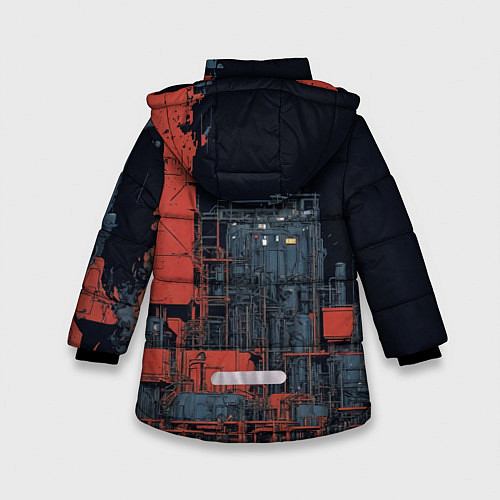 Зимняя куртка для девочки Боевой мех / 3D-Красный – фото 2