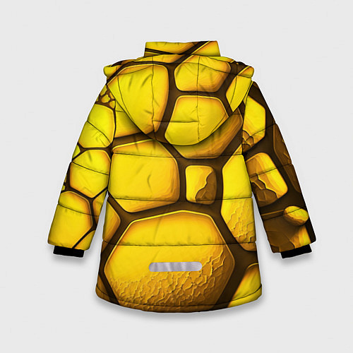 Зимняя куртка для девочки Желтые объемные плиты / 3D-Красный – фото 2