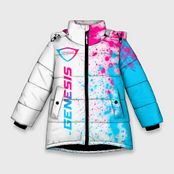 Куртка зимняя для девочки Genesis neon gradient style: по-вертикали, цвет: 3D-черный