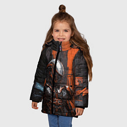 Куртка зимняя для девочки Боевой робот ксеноморф, цвет: 3D-красный — фото 2