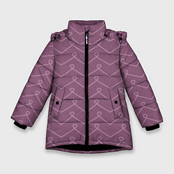 Куртка зимняя для девочки Вензель на лавандовом, цвет: 3D-черный