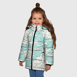 Куртка зимняя для девочки Fly clouds, цвет: 3D-черный — фото 2