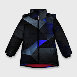 Зимняя куртка для девочки Black blue abstract