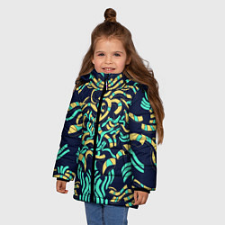 Куртка зимняя для девочки Киберпанк переплетения, цвет: 3D-черный — фото 2