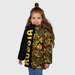 Куртка зимняя для девочки Russia хохлома, цвет: 3D-красный — фото 2