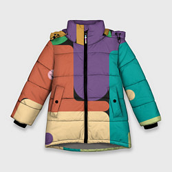 Куртка зимняя для девочки Современный авангард, цвет: 3D-светло-серый