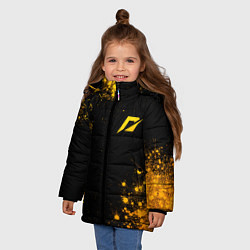 Куртка зимняя для девочки Need for Speed - gold gradient: надпись, символ, цвет: 3D-черный — фото 2