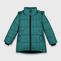 Куртка зимняя для девочки Полосатый благородны зелёный, цвет: 3D-черный