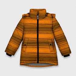Зимняя куртка для девочки Текстура бревна горизонтальные