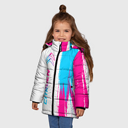 Куртка зимняя для девочки Citroen neon gradient style: по-вертикали, цвет: 3D-черный — фото 2