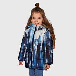 Куртка зимняя для девочки Мегаполис акварелью, цвет: 3D-черный — фото 2