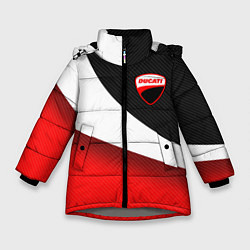 Куртка зимняя для девочки Ducati - красно-черный, цвет: 3D-светло-серый