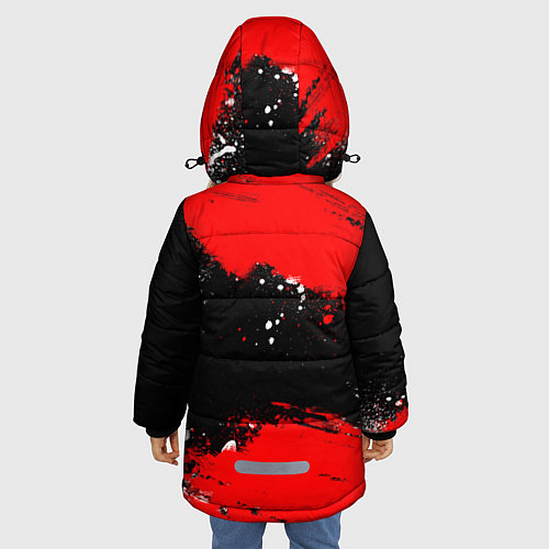Зимняя куртка для девочки Ducati - красная униформа с красками / 3D-Светло-серый – фото 4