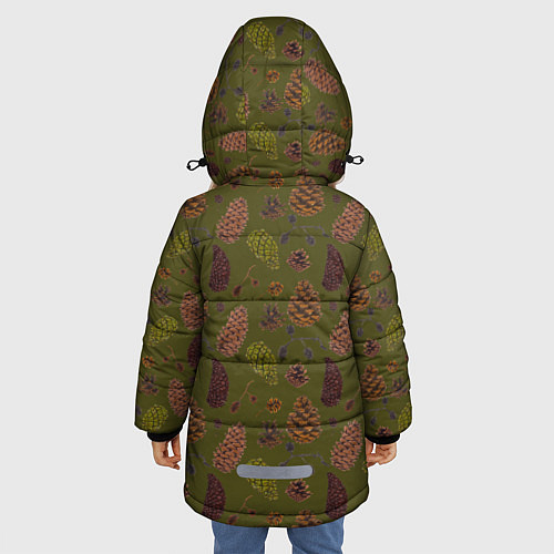 Зимняя куртка для девочки Шишки разные / 3D-Светло-серый – фото 4