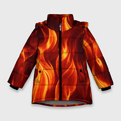 Куртка зимняя для девочки Пламя огня, цвет: 3D-светло-серый