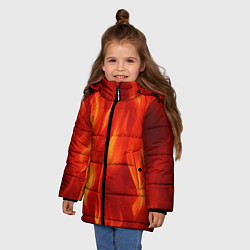 Куртка зимняя для девочки Огонь рыжий, цвет: 3D-черный — фото 2