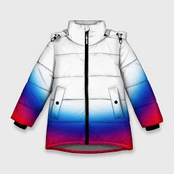 Куртка зимняя для девочки Флаг России градиент, цвет: 3D-светло-серый