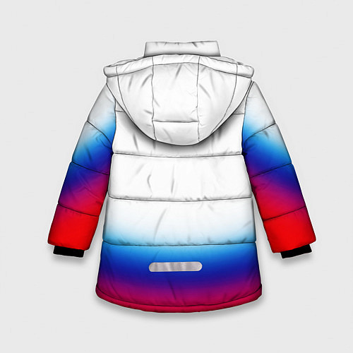Зимняя куртка для девочки Флаг России градиент / 3D-Красный – фото 2